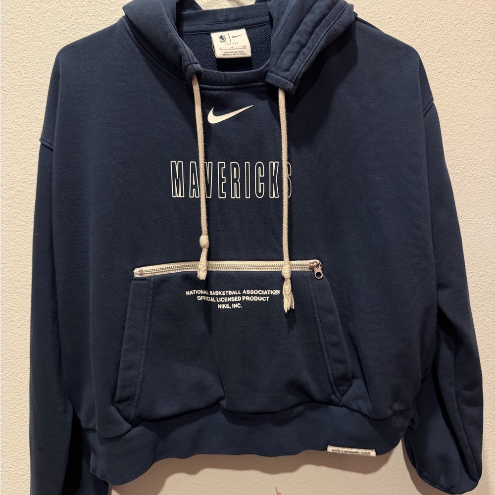 Nike Navy Blue Pullover Hoodie with Cream Drawcord